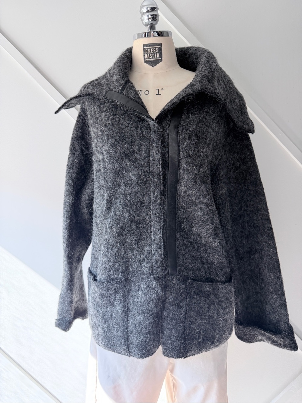 Annette Görtz Wool Mohair Blend Jacket 34 (Approx XS)| Gray Avant-Garde